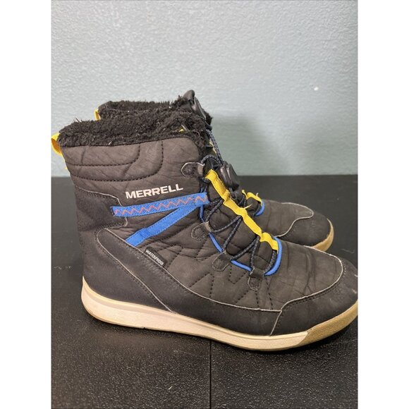 Merrell Boots Youth Kids Sz 5 Black Snow Crush 3.0 Waterproof Insulated Winter - Picture 1 of 8